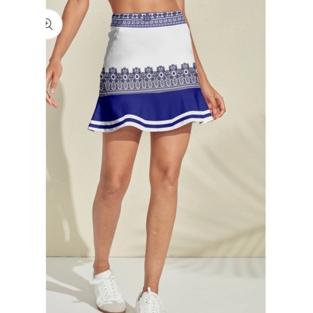 Acegolfs Womens Silky Ruffle Skort UPF 50+ Gold /tennis Skirt Size S